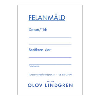 Dekal Felanmäld 300st/fp