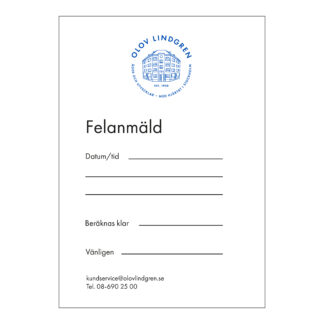 Hissdekal A6 Felanmälan